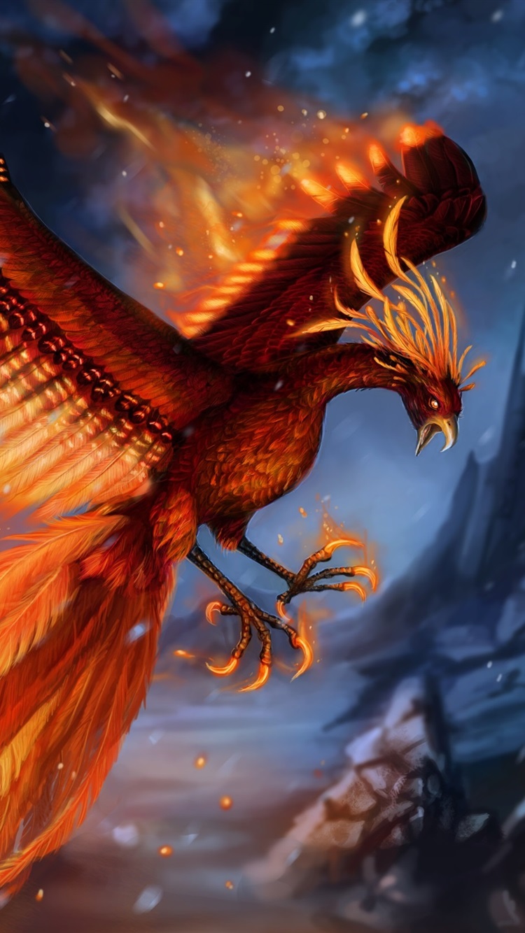 Iphone Wallpaper Beautiful Phoenix, Wings, Tail, Art - Fantasy Phoenix - HD Wallpaper 