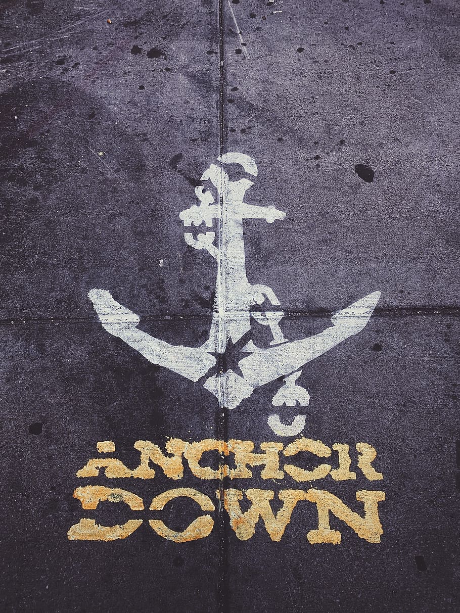 Anchor Down, Rug, Hook, Symbol, Emblem, Text, Apparel, - Emblem - HD Wallpaper 