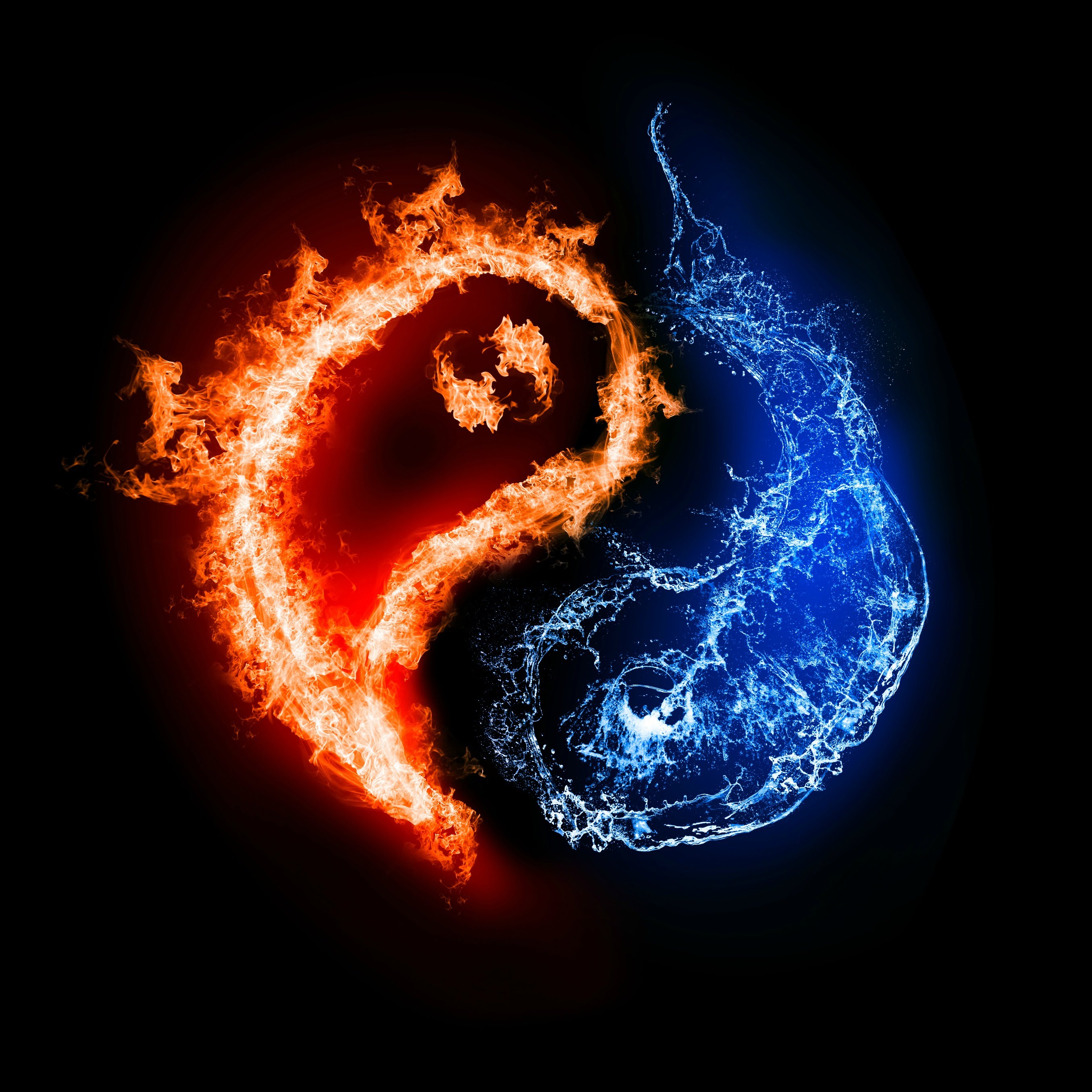 Blue And Orange Twin Flame - HD Wallpaper 