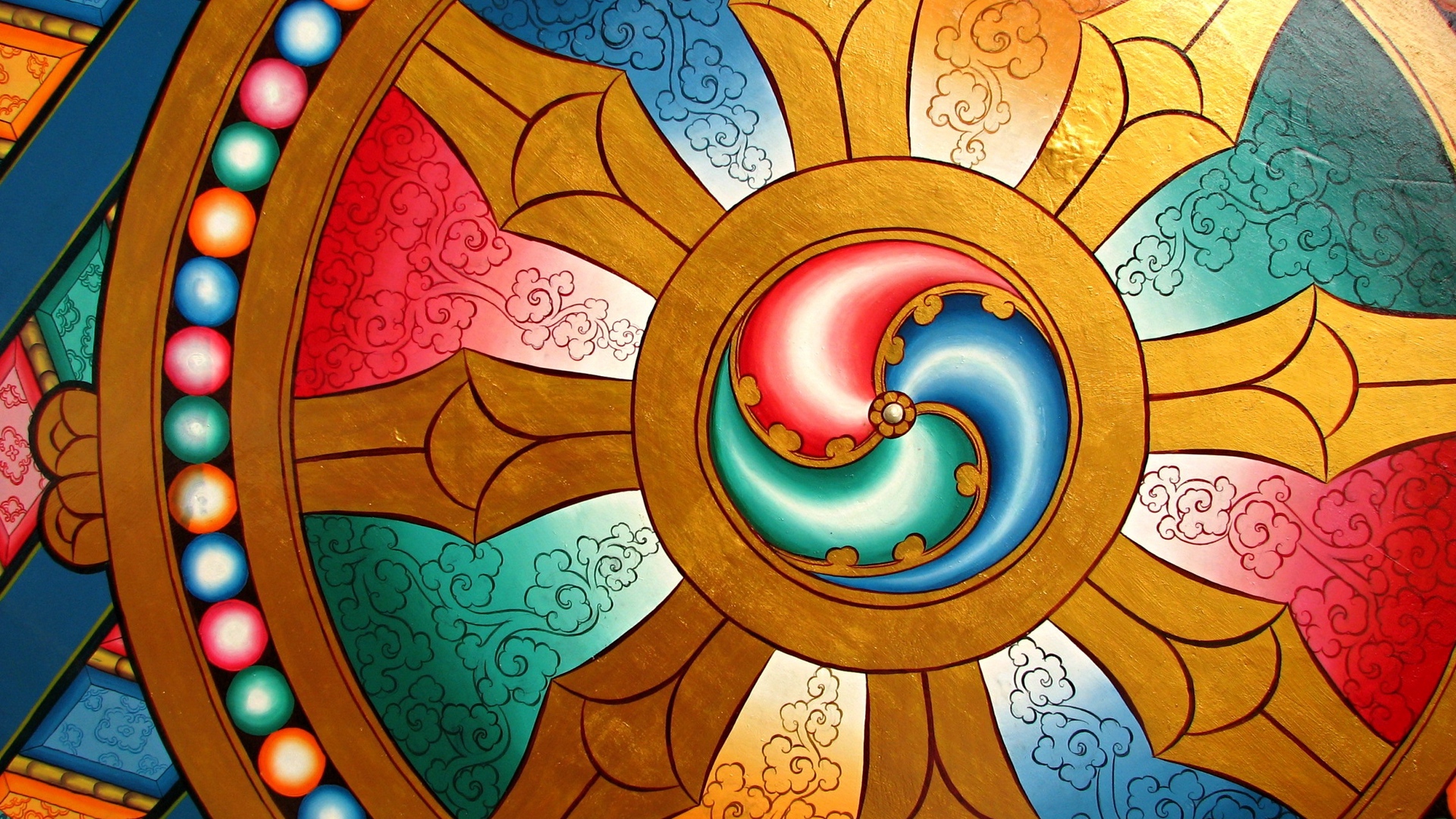 Wallpaper Dharma, Wheel, Chakra, Buddhism - Wheel Of Dharma Background - HD Wallpaper 