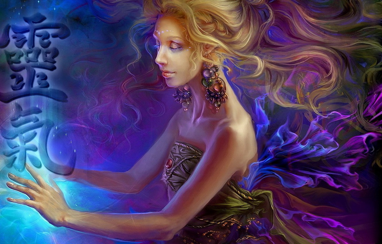 Photo Wallpaper Woman, Energy, Paint, Reiki - Reiki Woman - HD Wallpaper 