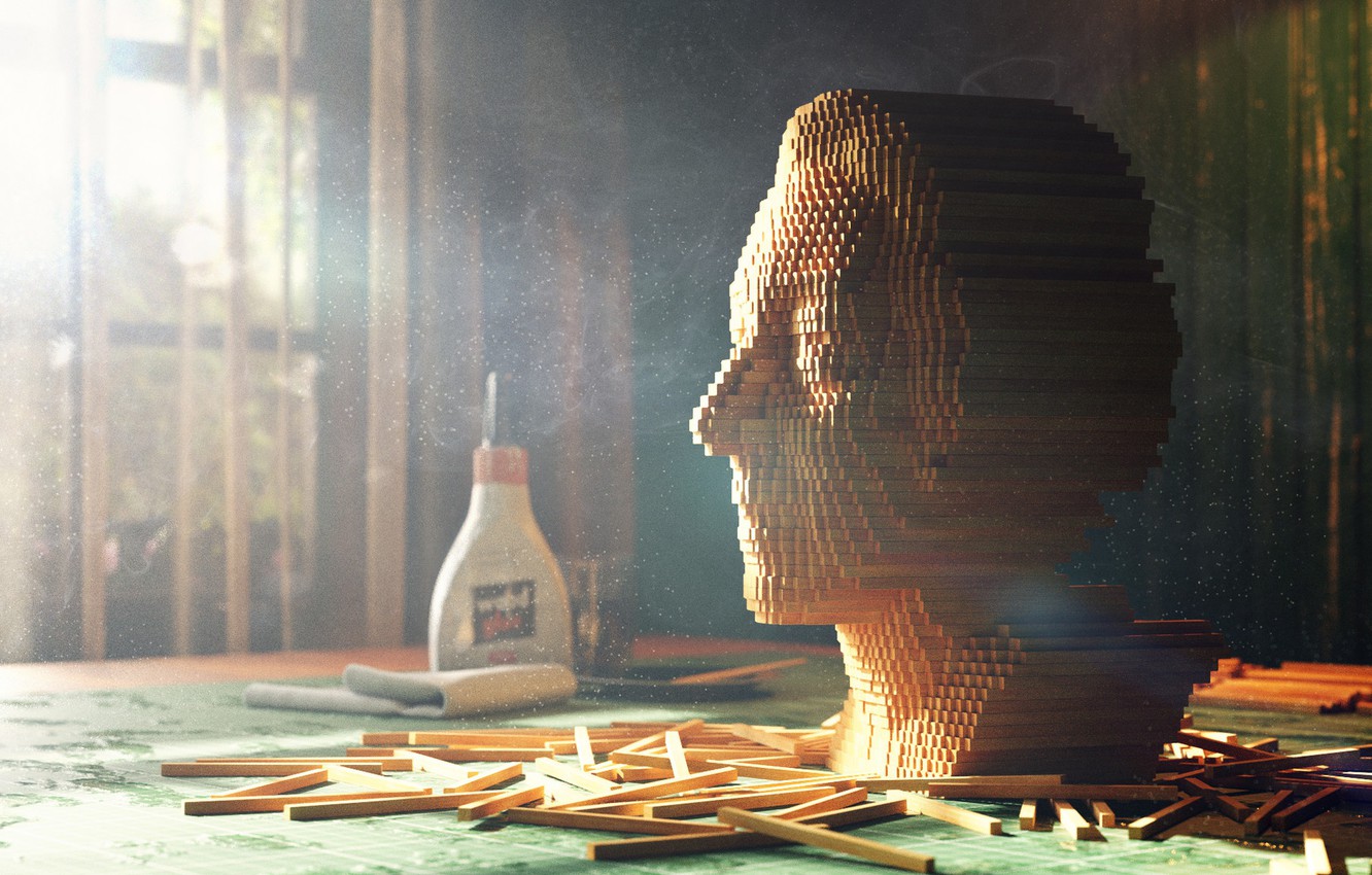 Photo Wallpaper Face, Head, Reiki, Glue, Wooden Portrait - Lumber - HD Wallpaper 