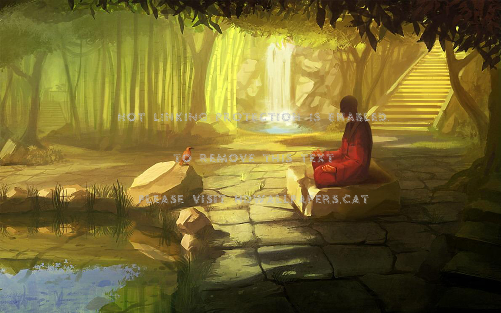 Zen Monk-in Peace Hd Concept Art Cg Goro - Meditation Wallpaper Hd - HD Wallpaper 