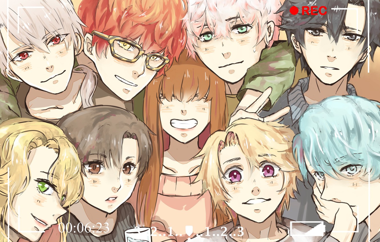 Photo Wallpaper Unknown, Protagonist, Zen, Rika, Mystic - Mystic Messenger Wallpaper Desktop - HD Wallpaper 