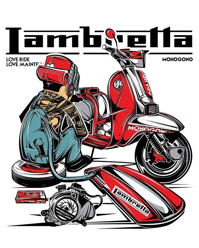 Lambretta Art - HD Wallpaper 