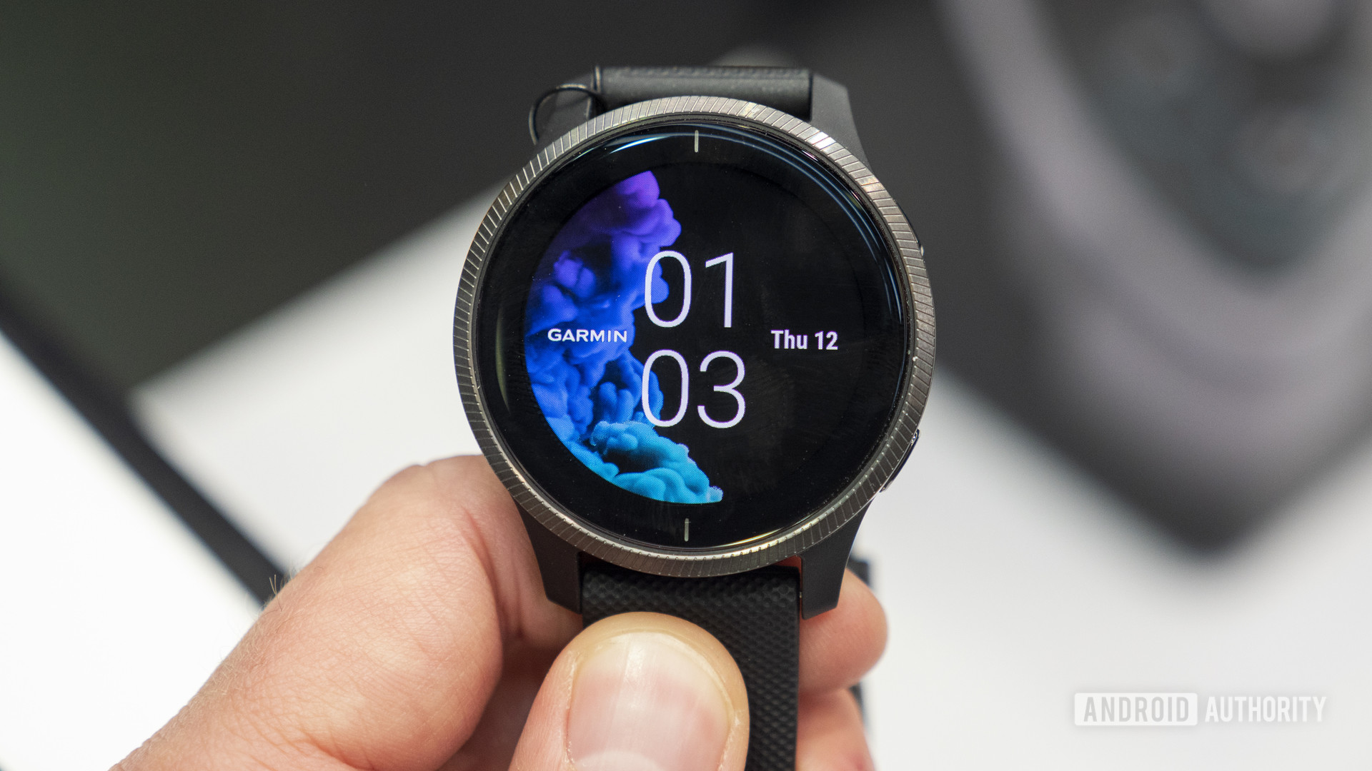 garmin venu has blue triangle on screen