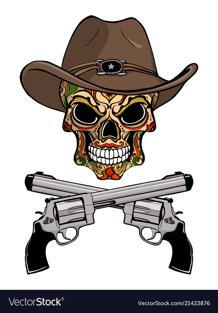 Cowboy Skull And Guns - HD Wallpaper 