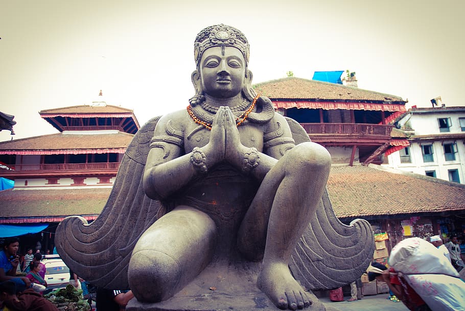 Nepal, Garuda, Hinduism, Kathmandu, Sculpture, Statue, - Nepal Induismo - HD Wallpaper 