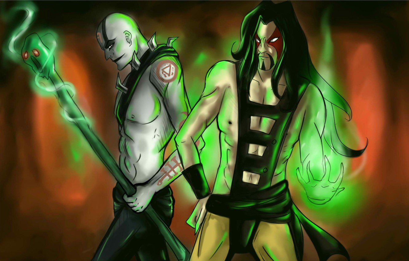 Photo Wallpaper Shang Tsung, Sorcery, Mortal Kombat - Shang Tsung And Quan Chi Deadly Alliance - HD Wallpaper 