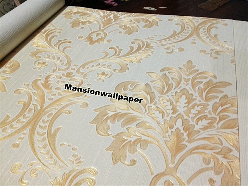 Wallpaper Dinding Luxury Klasik Coklat Gold Terlaris - Dinding Luxury Klasik - HD Wallpaper 