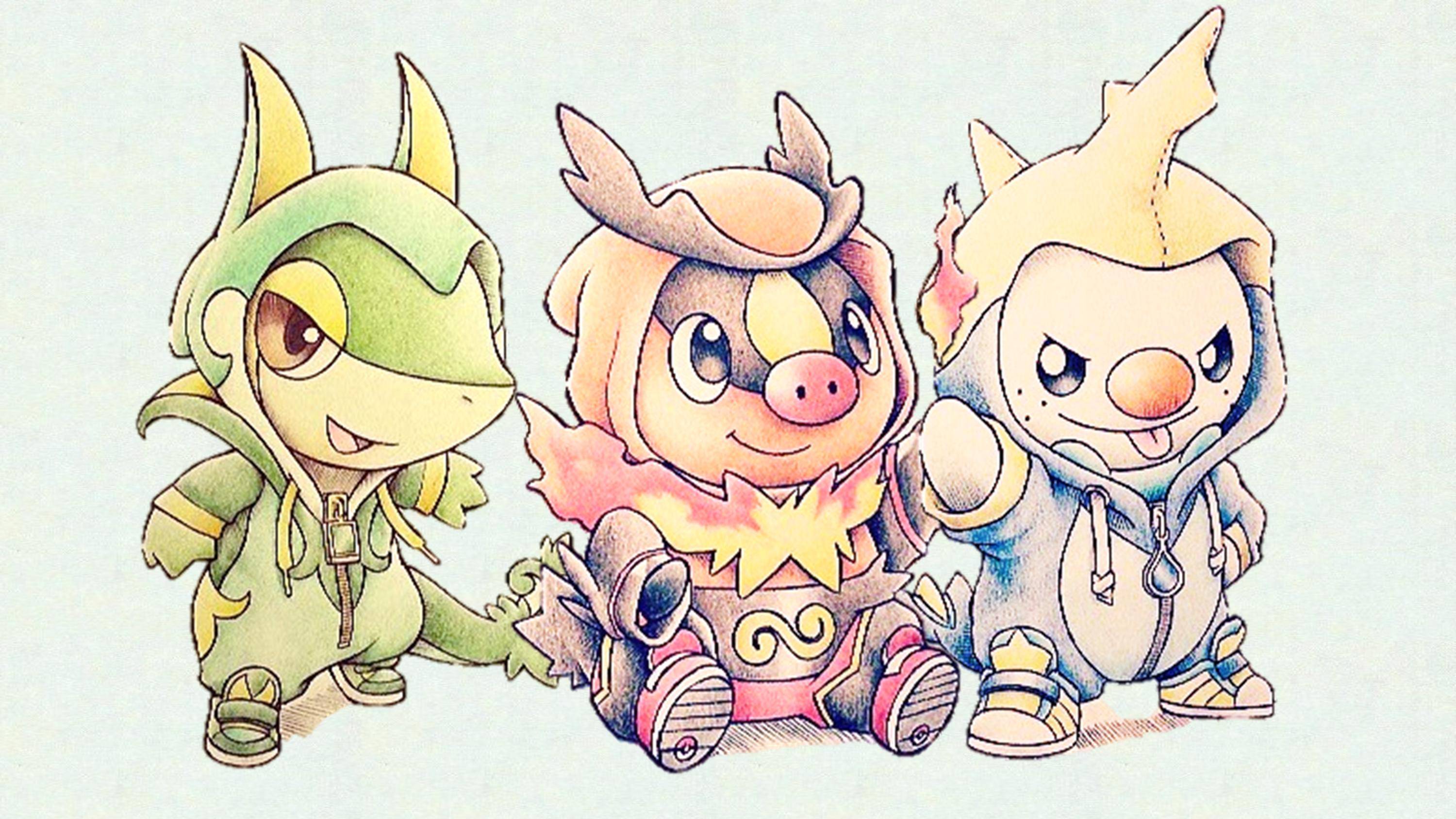 Gen 5 Starters Fan Art - HD Wallpaper 