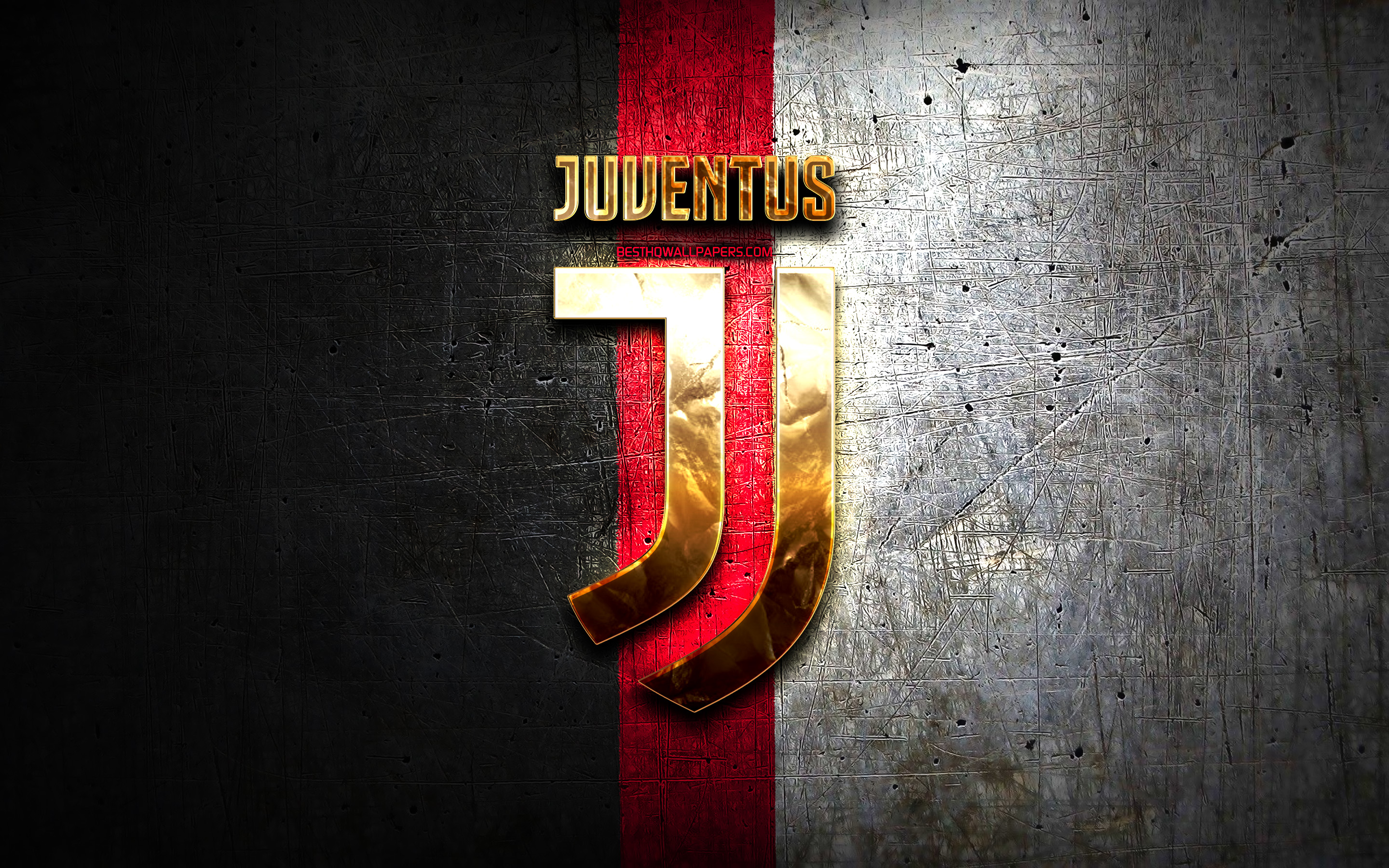 Juventus Fc, Golden Logo, Juve, Black And White Background, - Juventus  Football Club Logo Juventus - 2880x1800 Wallpaper 
