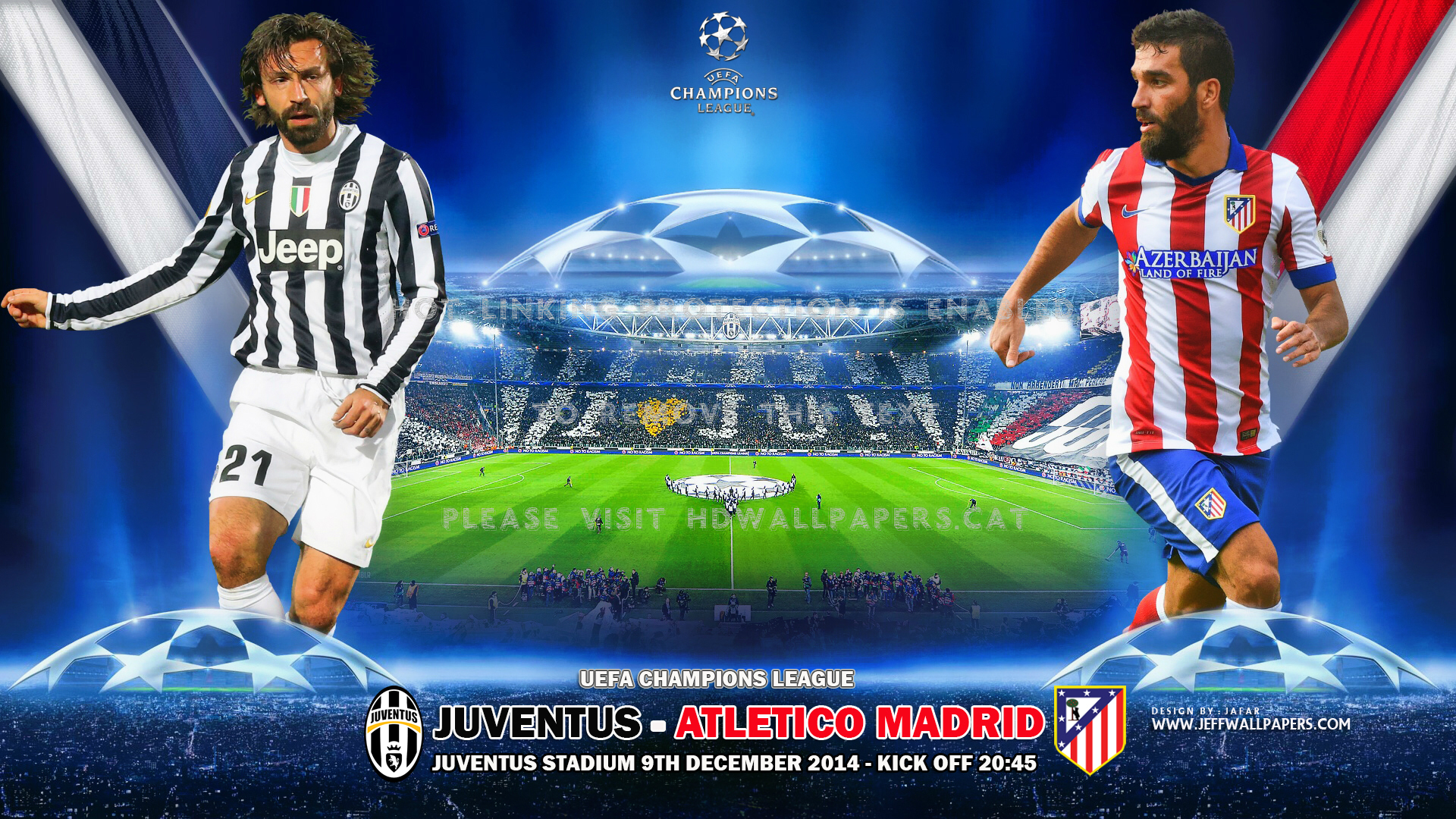 Juventus-atletico Madrid Andreapirlo Arda - Uefa Champions League - HD Wallpaper 
