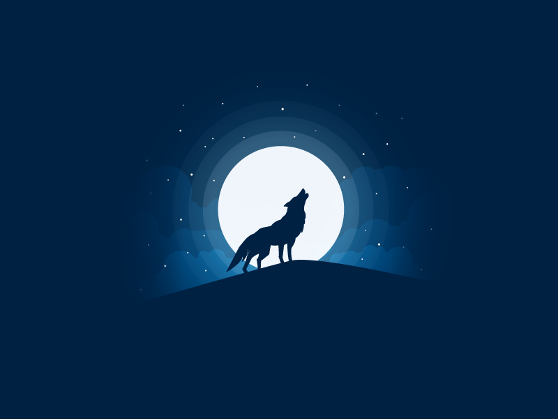 Howling Wolf Silhouette - HD Wallpaper 
