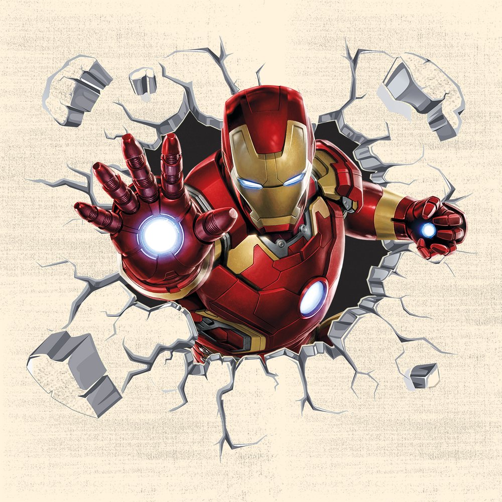 Wallpaper Custom Dinding Cartoon Kartun 3d Superhero - Black Iron Man Drawing - HD Wallpaper 