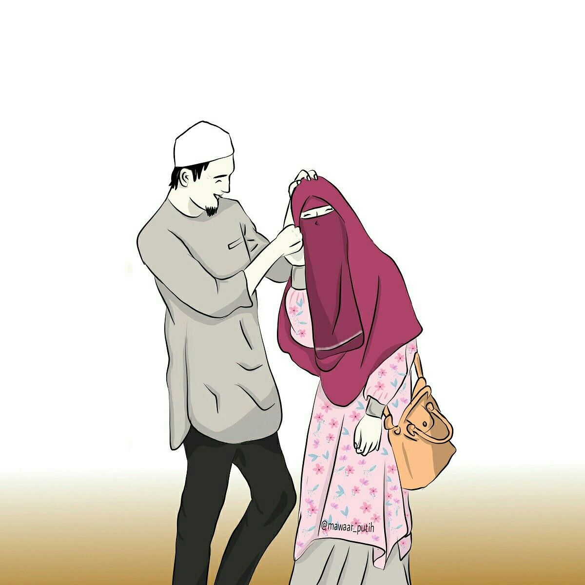 Cartoon Couple Pics Islamic - HD Wallpaper 