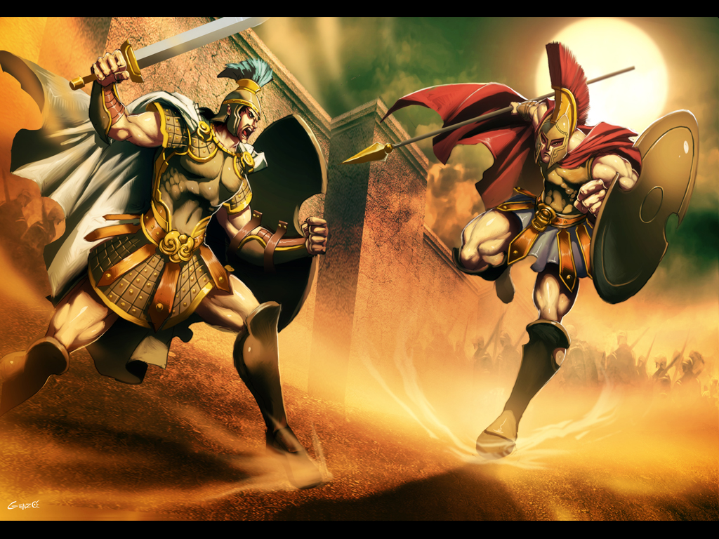Batalla De Aquiles Y Hector - HD Wallpaper 