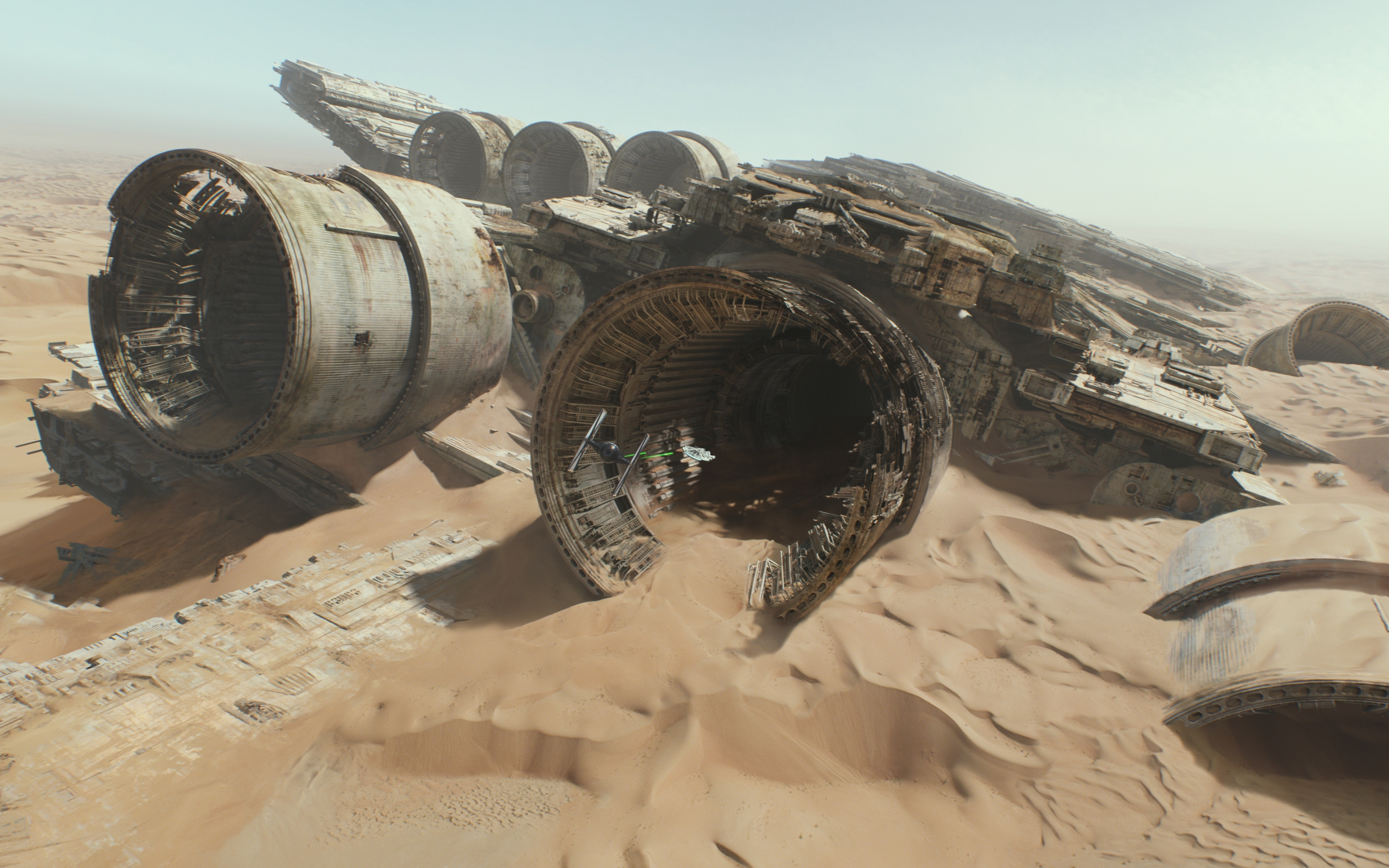 Star Wars The Force Awakens Ship For 2880 X 1800 Retina - Star Wars 7 Desert - HD Wallpaper 