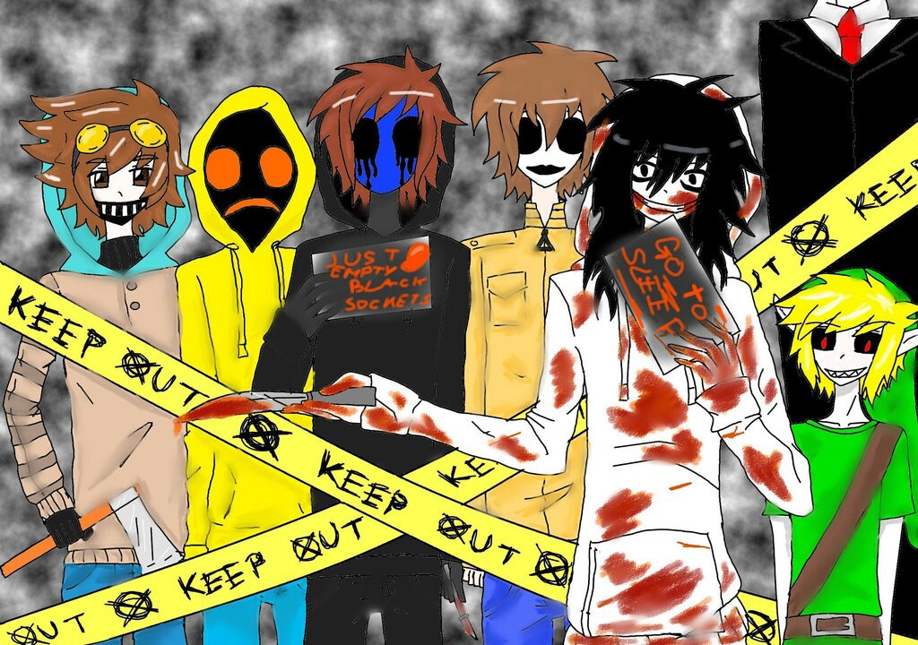 Creepypasta, Slender And Jeff The Killer - Creepypasta Jeff Ben Ej Tobi - HD Wallpaper 