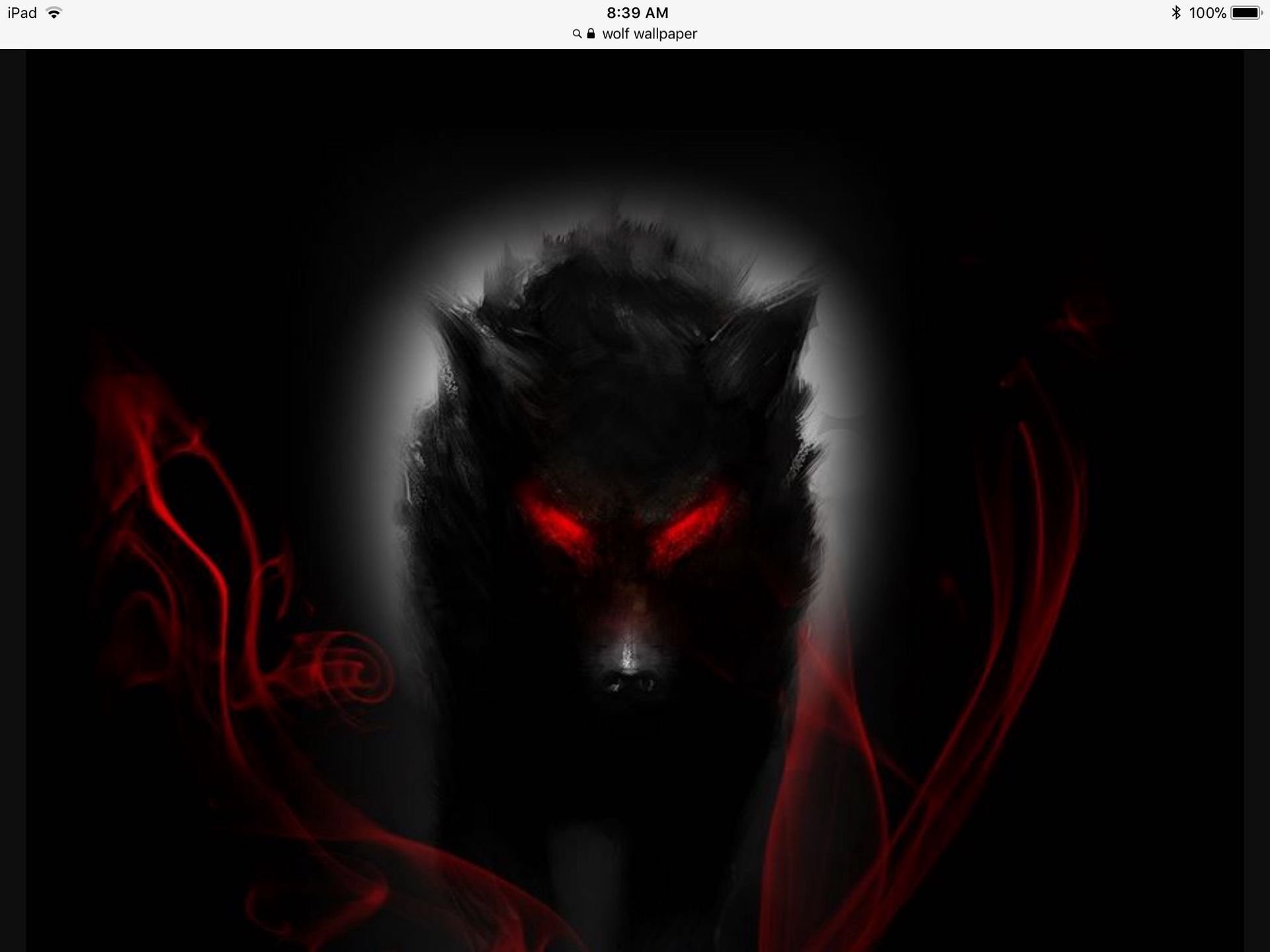 Black Wolf With Crimson Eyes - HD Wallpaper 