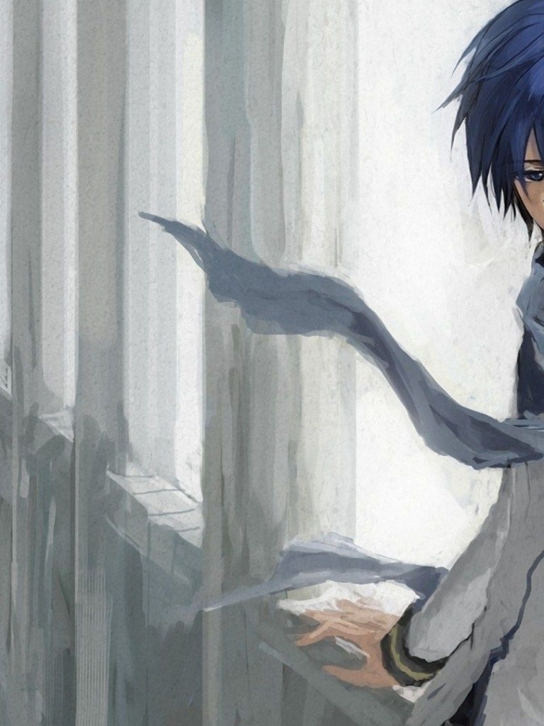 Noragami, Yato, Scarf, Blue Hair, Smiling, Painting - Blue Hair Anime Boy -  768x1024 Wallpaper 