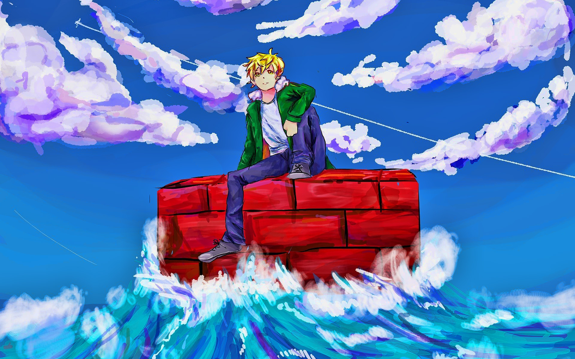 Yukine, Noragami, Sea Waves, Yatos Shinki, Noragami - Illustration - HD Wallpaper 