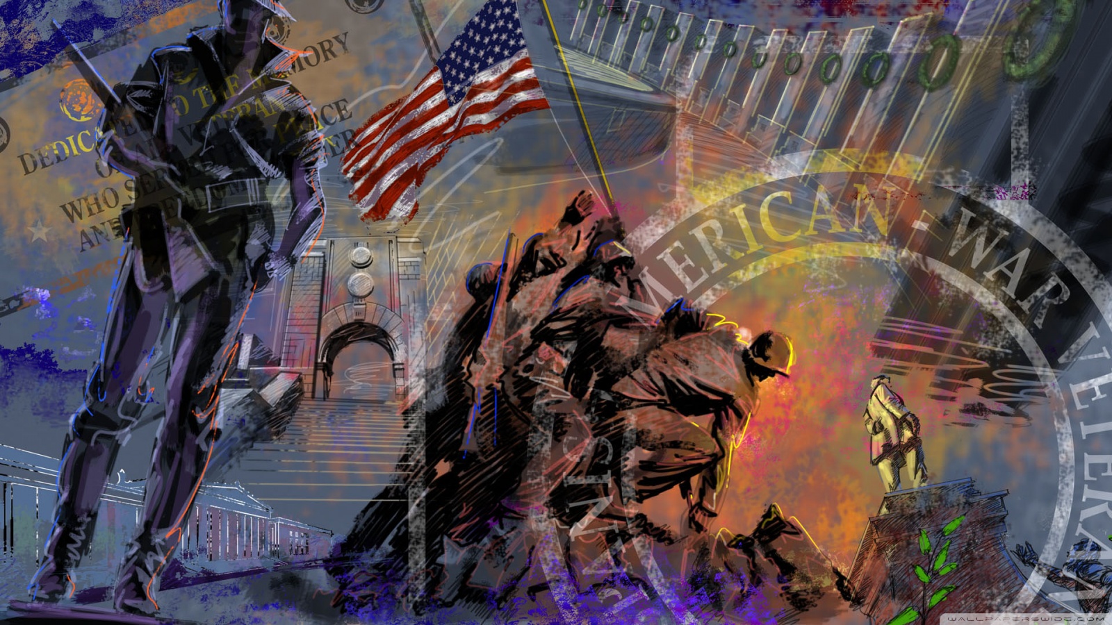 American Independence Day Painting - HD Wallpaper 