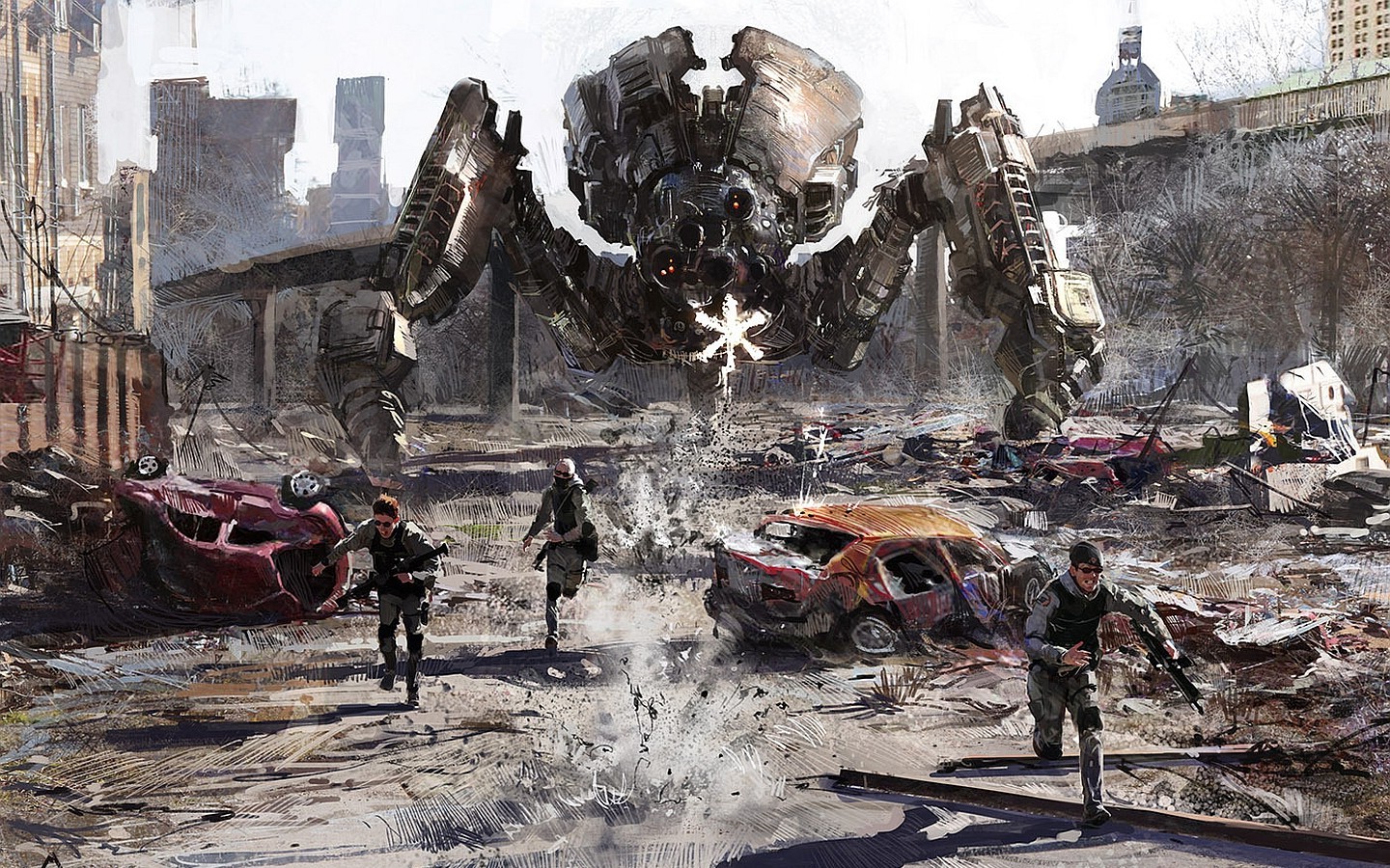 Concept Art Destroyed Robot - HD Wallpaper 