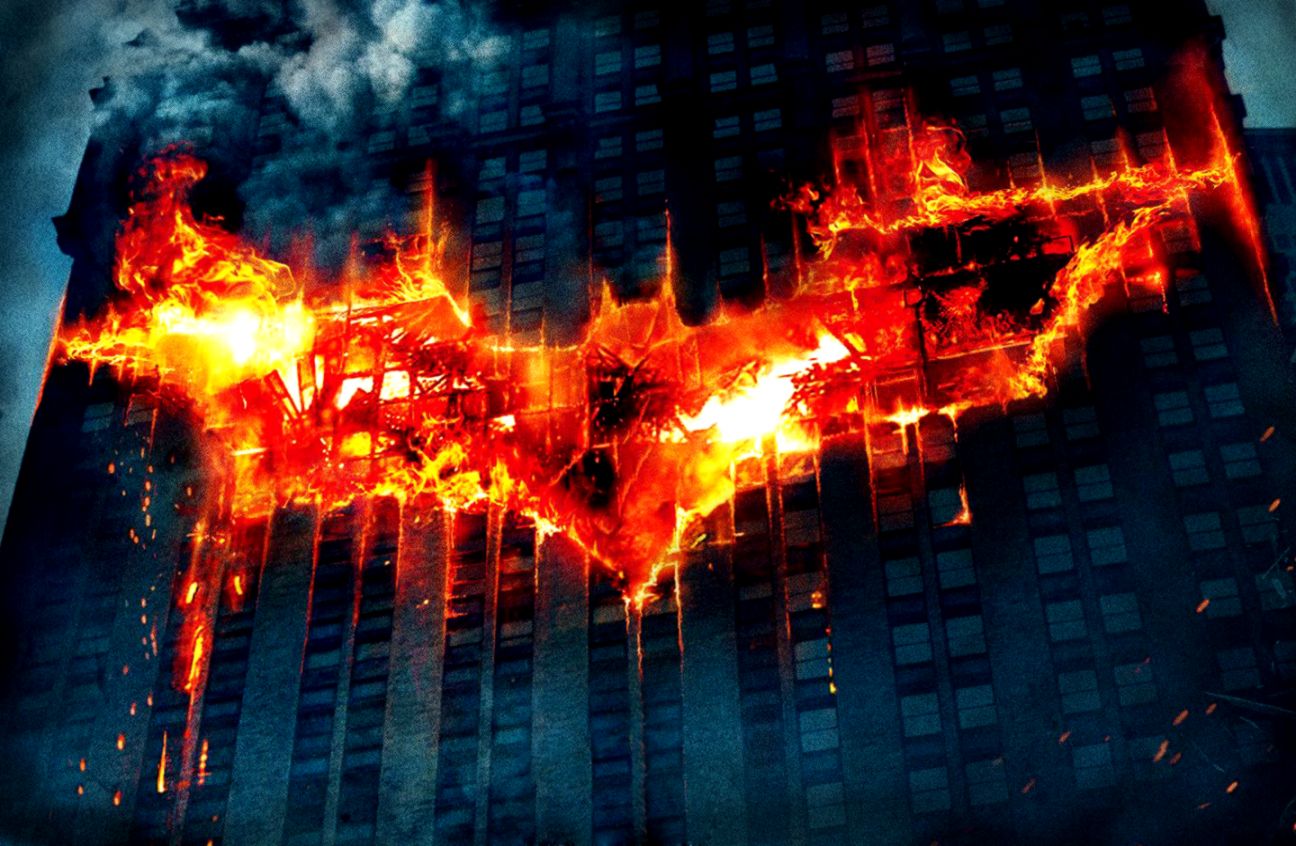Batman Dc Comics The Dark Knight Batman Logo Wallpapers - Batman The Dark Knight Fire - HD Wallpaper 