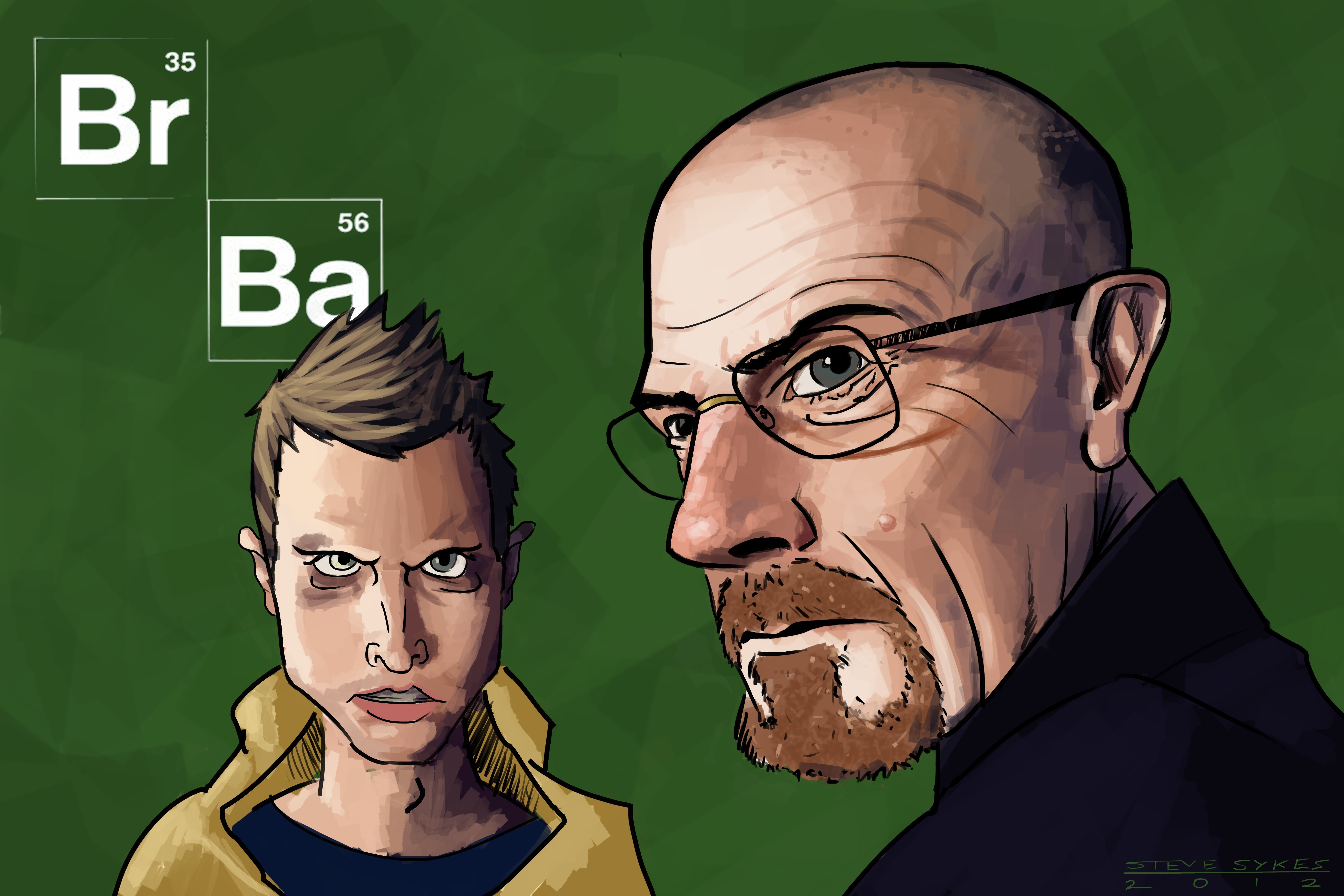 Breaking Bad, Comic Style, Jesse Pinkman, Walter White - HD Wallpaper 
