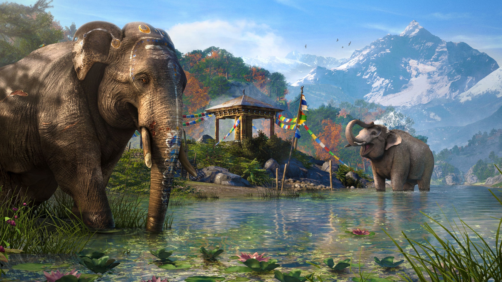 Wallpaper Far Cry 4 Lake Kirat Elephant Mountain - Far Cry 4 Elephant - HD Wallpaper 