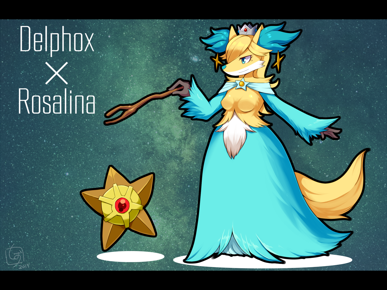 Delphox Rosalina 2019 Super Mario Galaxy Mario Bros - Delphox Mario - HD Wallpaper 