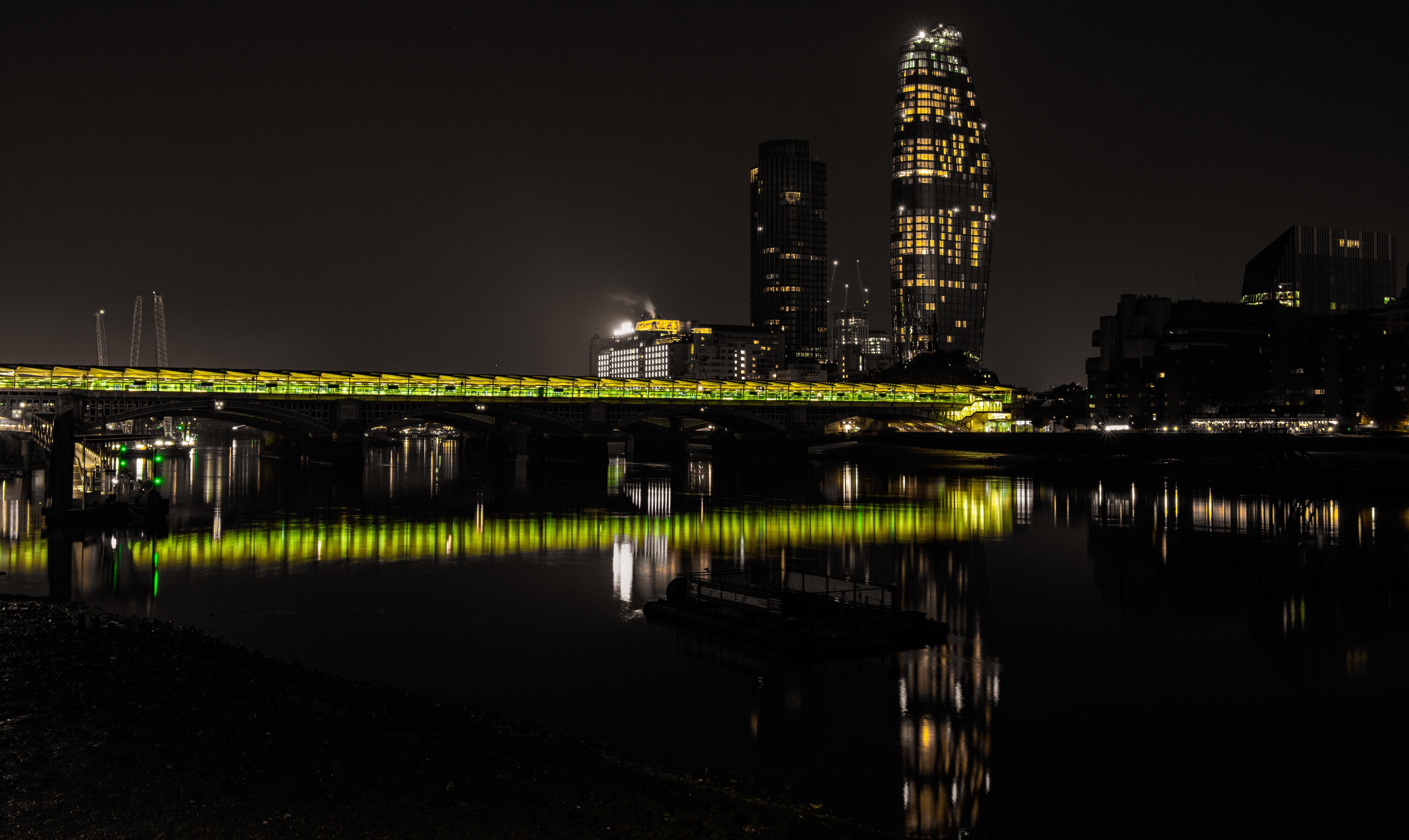 Night City, City Lights, Backlight, River, Thames, - 16:10 Aspect Ratio - HD Wallpaper 