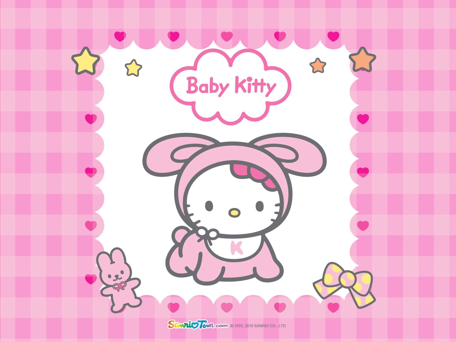 Hd Hello Kitty Photo Download Wallpaper - Baby Hello Kitty Background - HD Wallpaper 