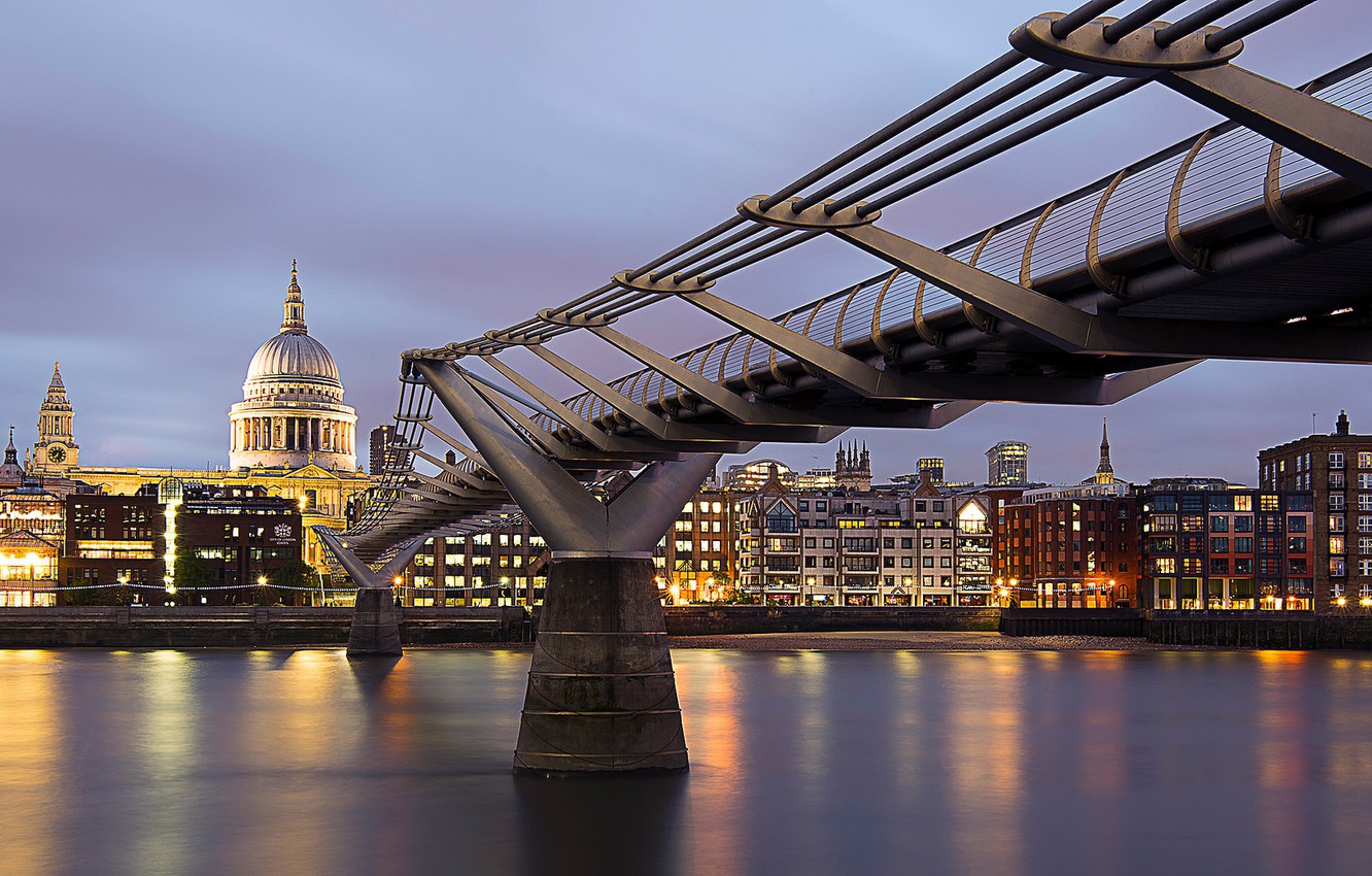 Photo Wallpaper Bridge, London, Thames, Millennium - St. Paul's Cathedral - HD Wallpaper 