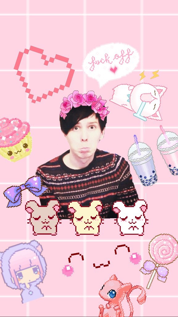 Background, Dan, And Iphone Image - Kawaii Pixel - HD Wallpaper 