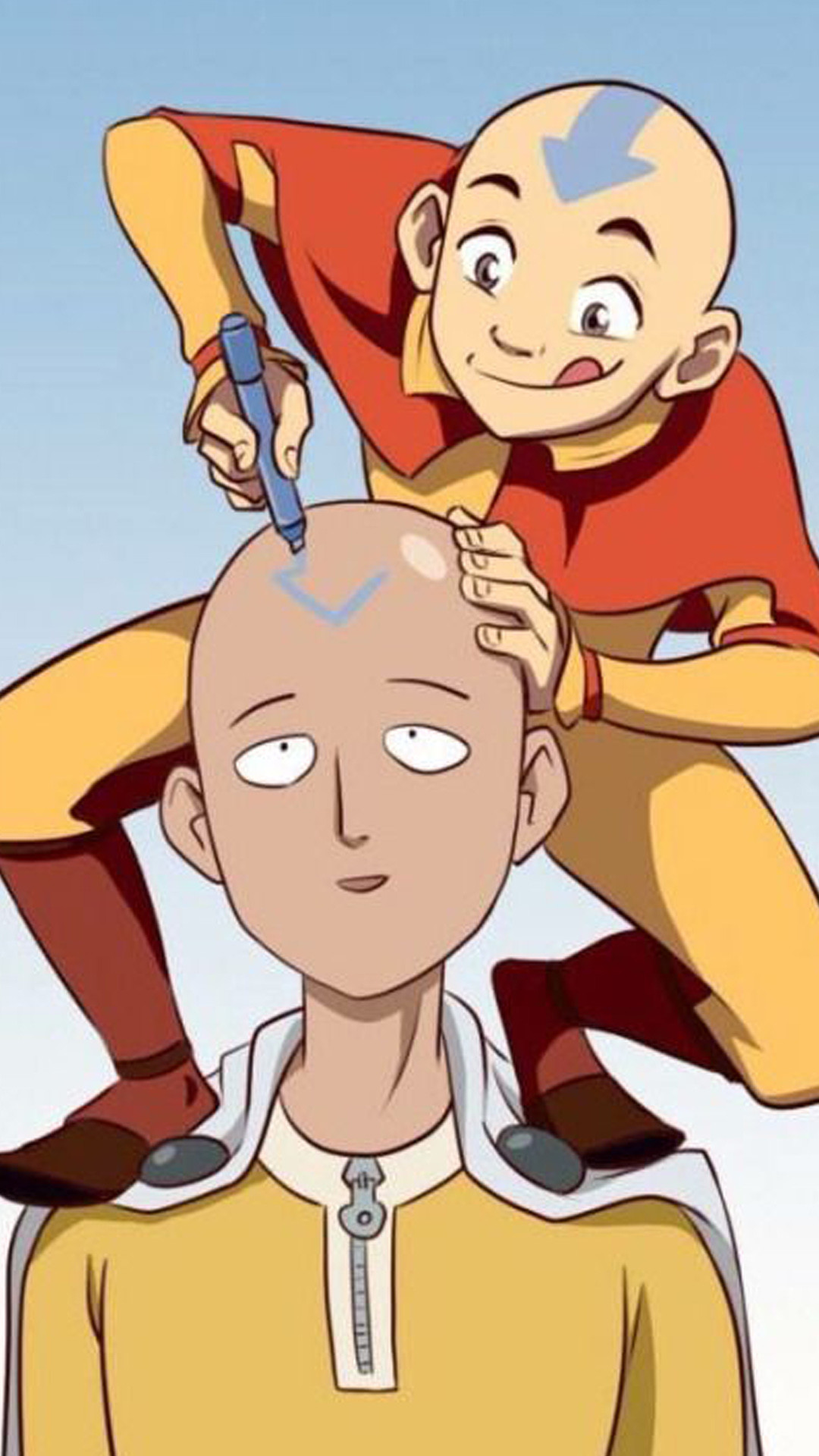 Cute Cartoon Iphone Wallpaper Hd - Aang Vs One Punch Man - HD Wallpaper 