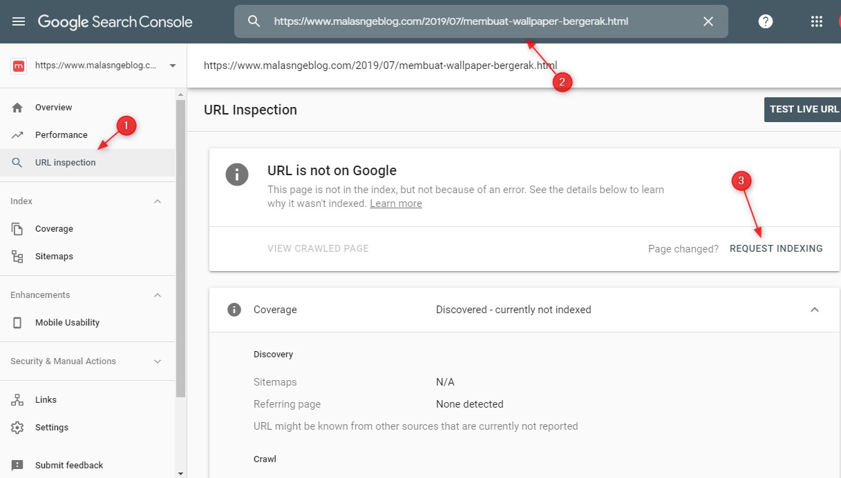 Cara Submit Url Inspection Di Google Webmaster - Google Webmaster Tools Faster Index - HD Wallpaper 