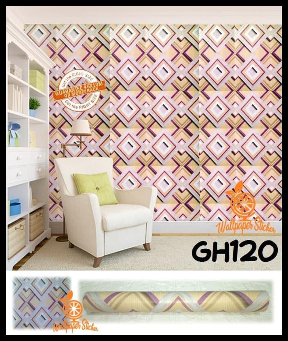 Hot Deal Wallpaper Stickter Dincing Motif Klasik Keren - Dinding Gh120 - HD Wallpaper 