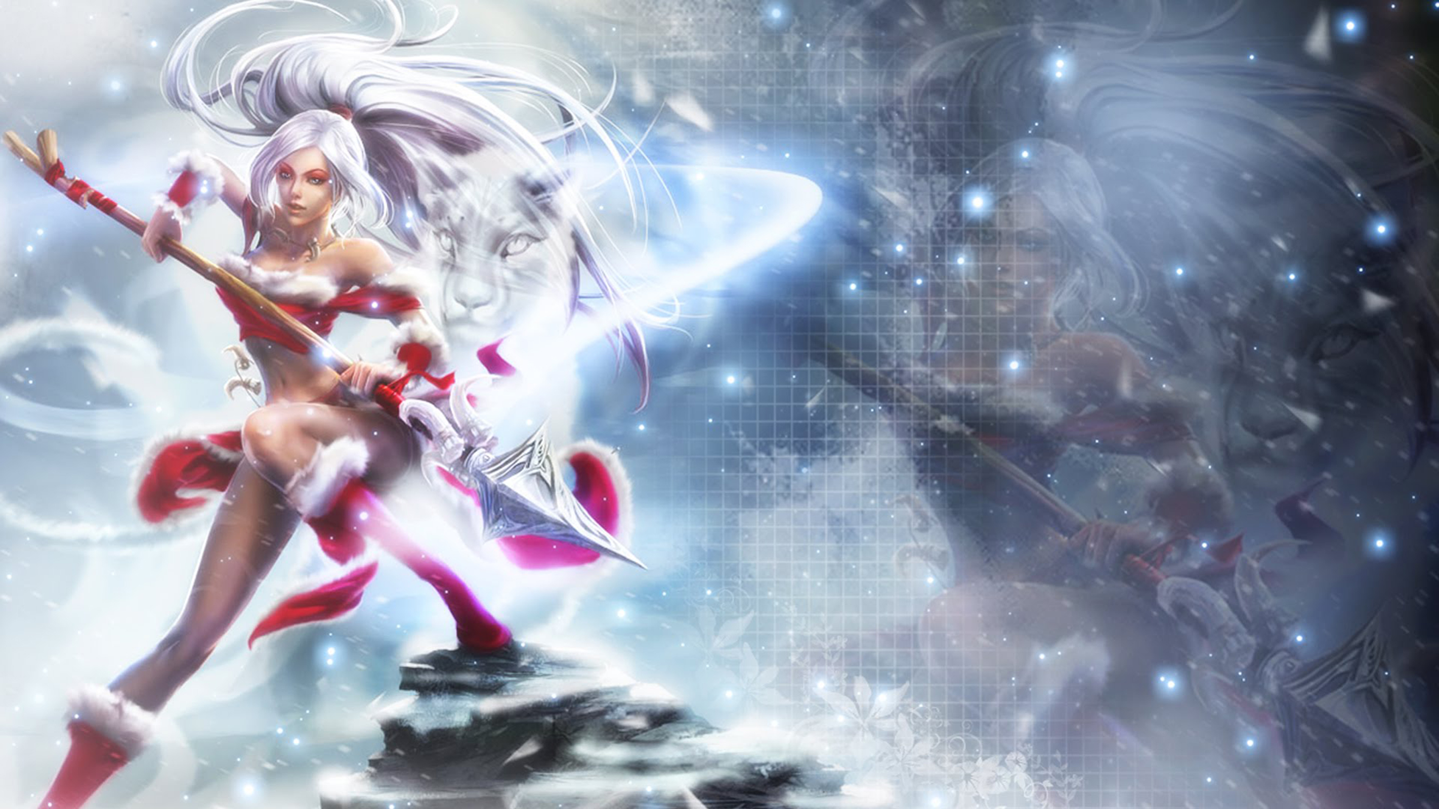 Snow Bunny Nidalee Splash Art - HD Wallpaper 