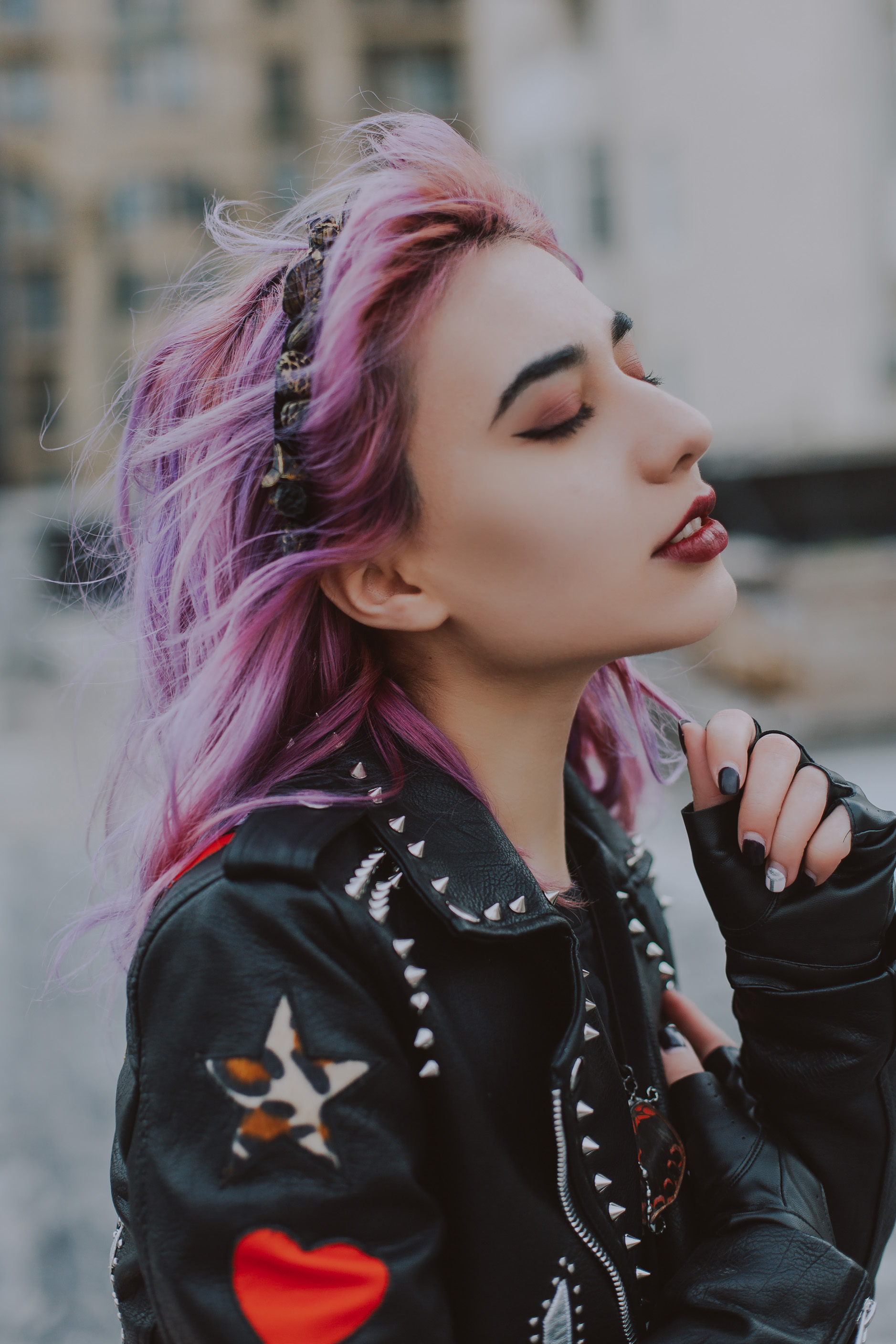 Leather Jacket Girl - HD Wallpaper 