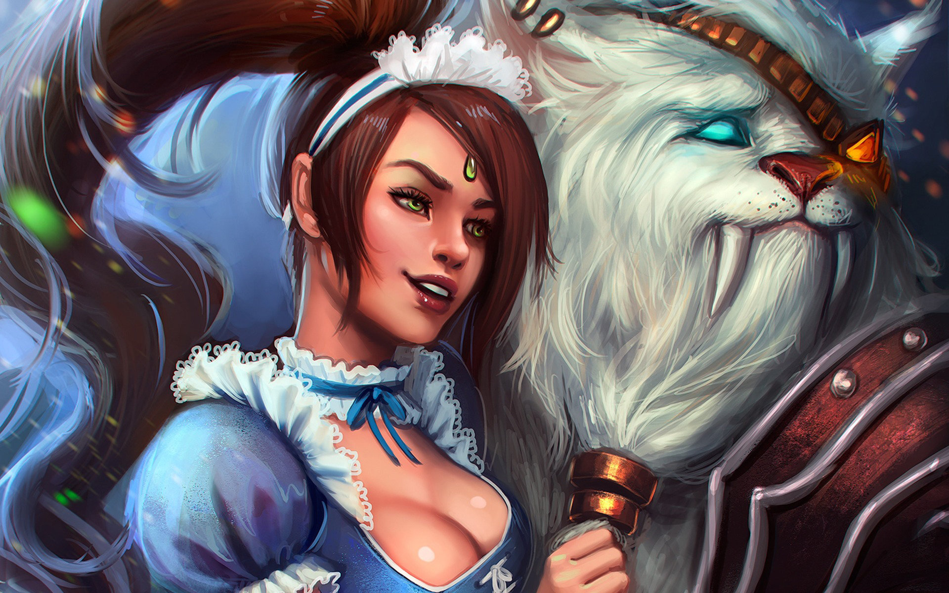 High Resolution League Of Legends Hd Background Id - Nidalee And Rengar - HD Wallpaper 