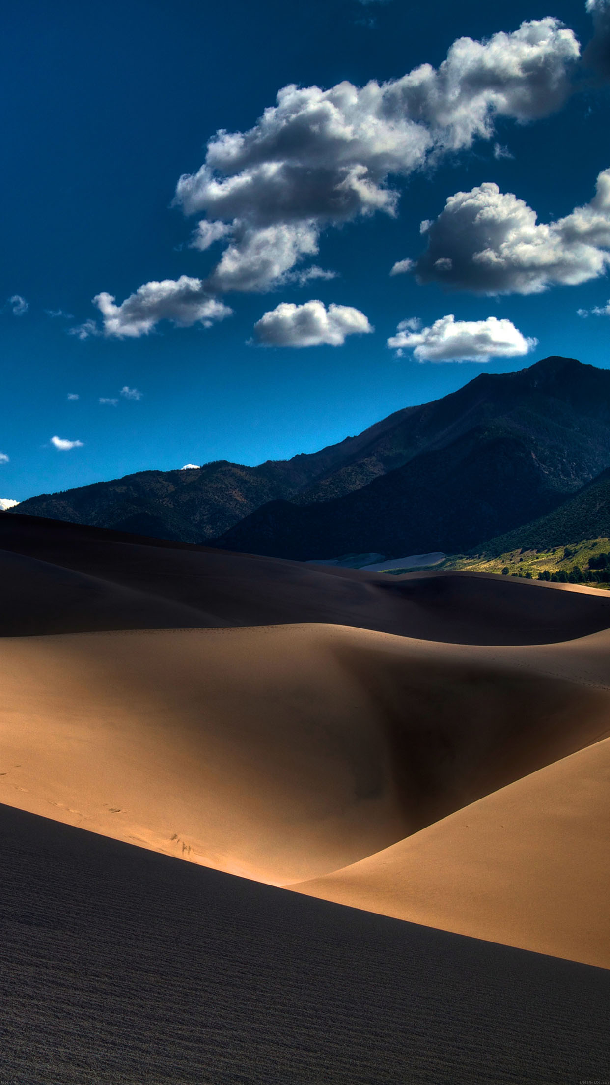 Line In Sand Desert Mountain Nature Android Wallpaper - 風景 砂漠 - 1242x2208  Wallpaper 