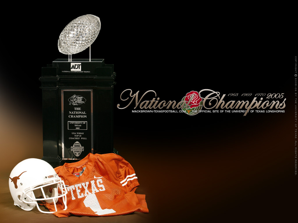 Texas Longhorns National Championship Trophies 1024x768 Wallpaper
