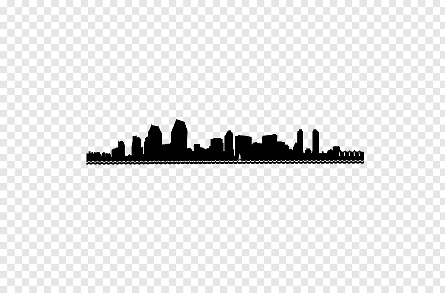 City Skyline Silhouette, Wall Decal, San Diego International - HD Wallpaper 