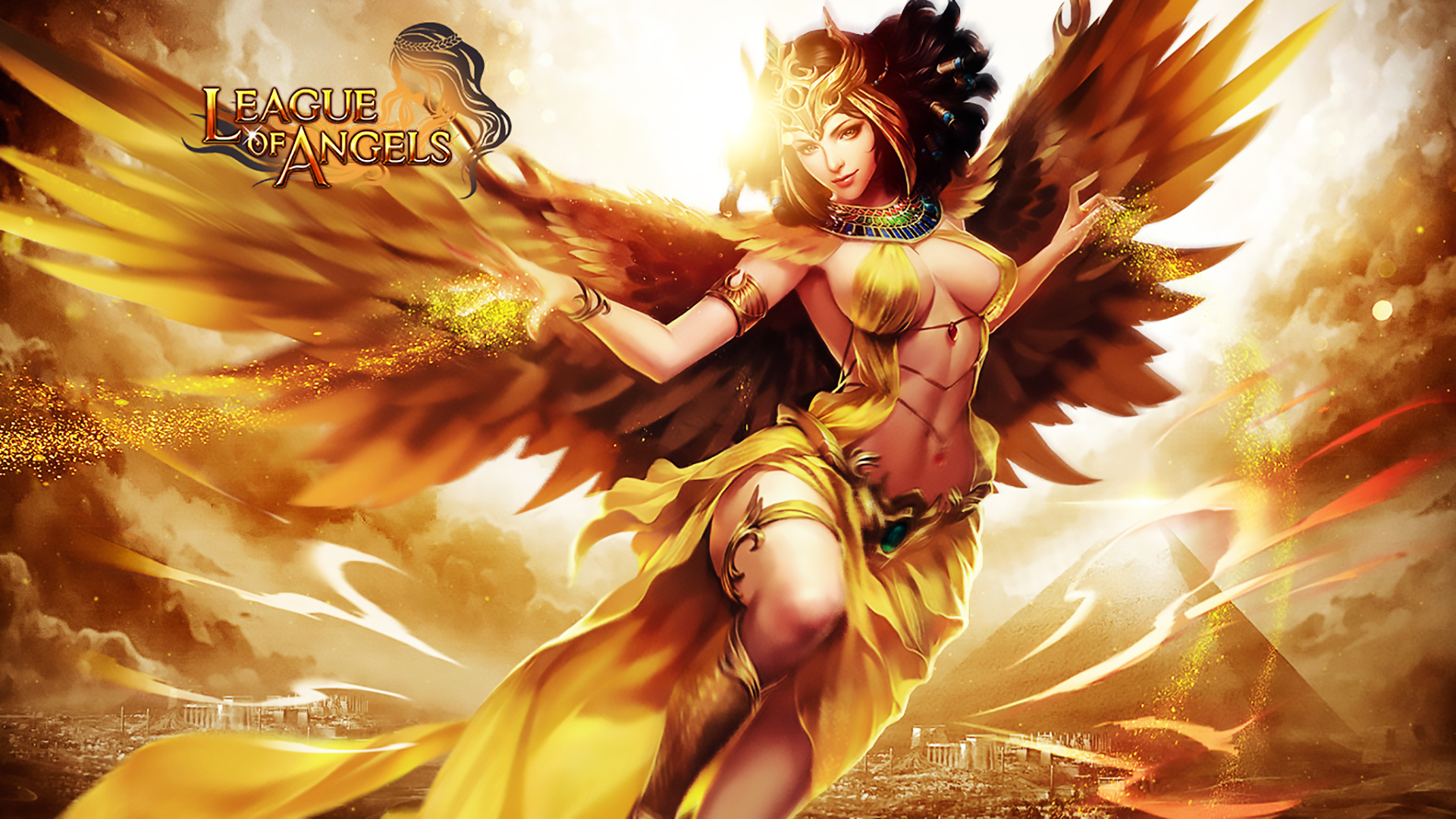 League Of Angels Wallpaper 032 Nubile - League Of Angels Wallpaper Gold - HD Wallpaper 