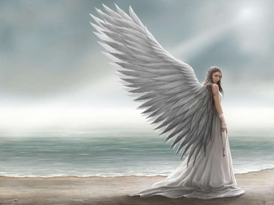 Download Mobile Wallpaper Girls, Fantasy, Angels For - Spirit Guide - HD Wallpaper 