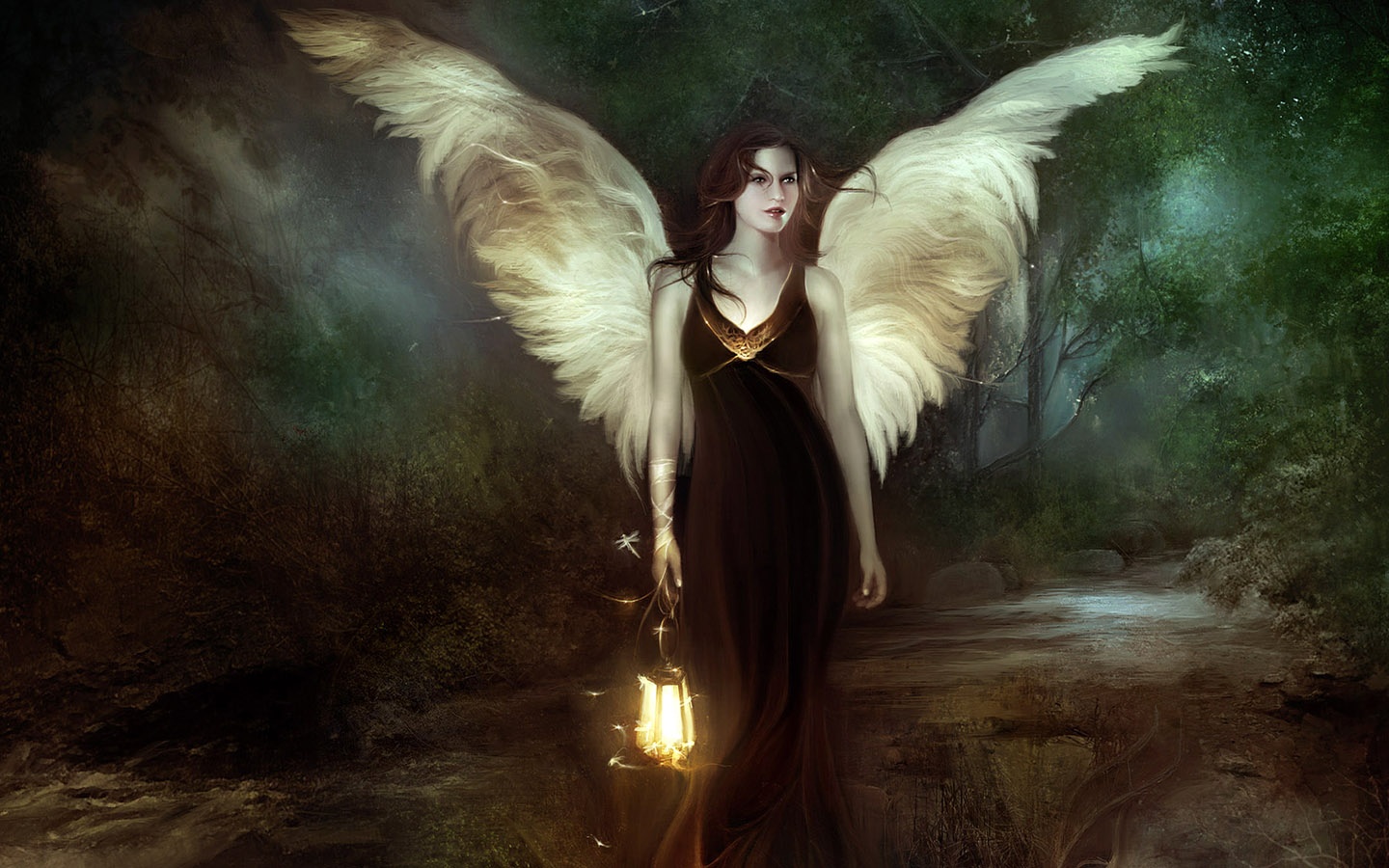 Beautiful Angel With Wings - HD Wallpaper 