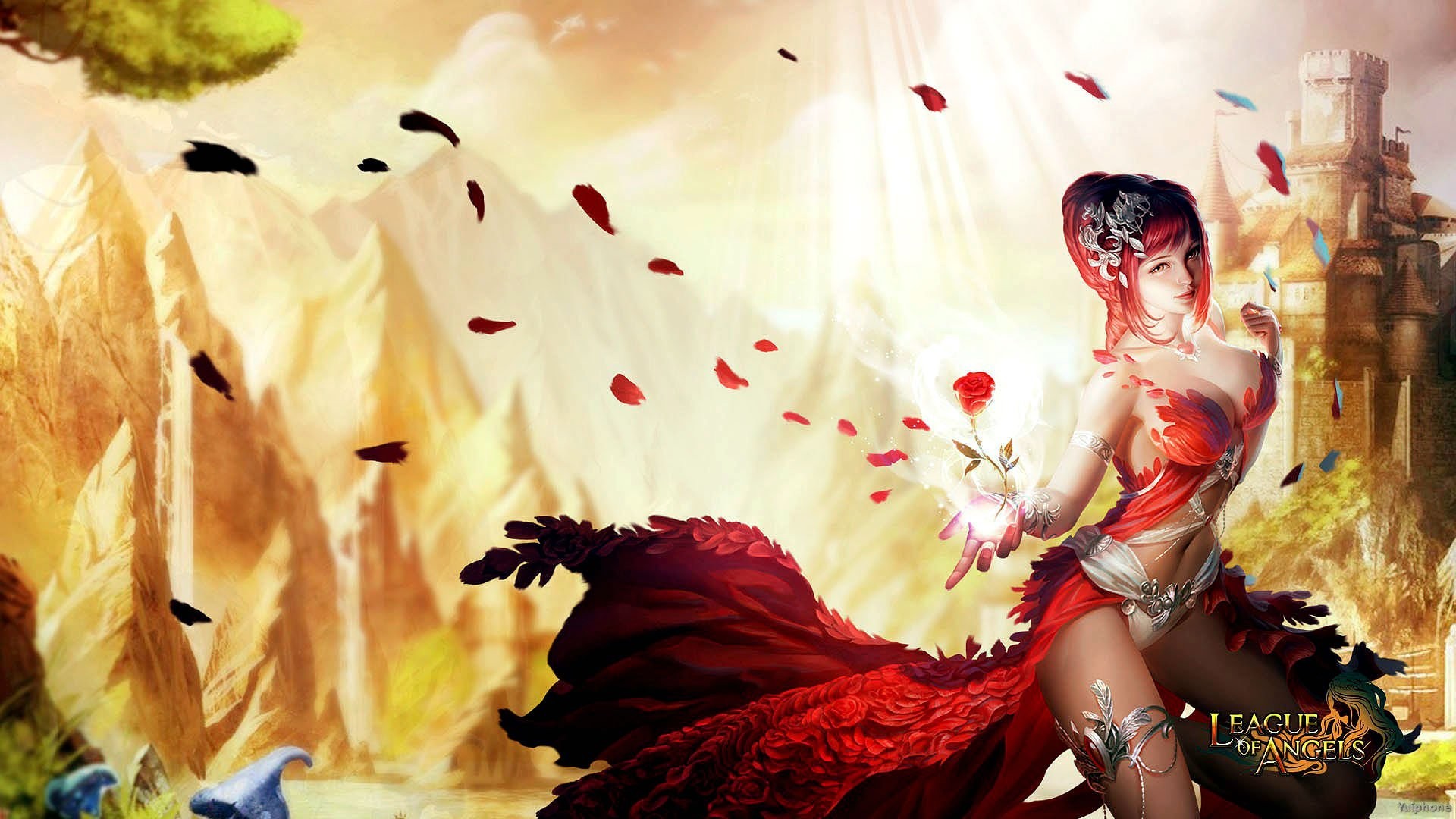 League Of Angels Red Hair - HD Wallpaper 