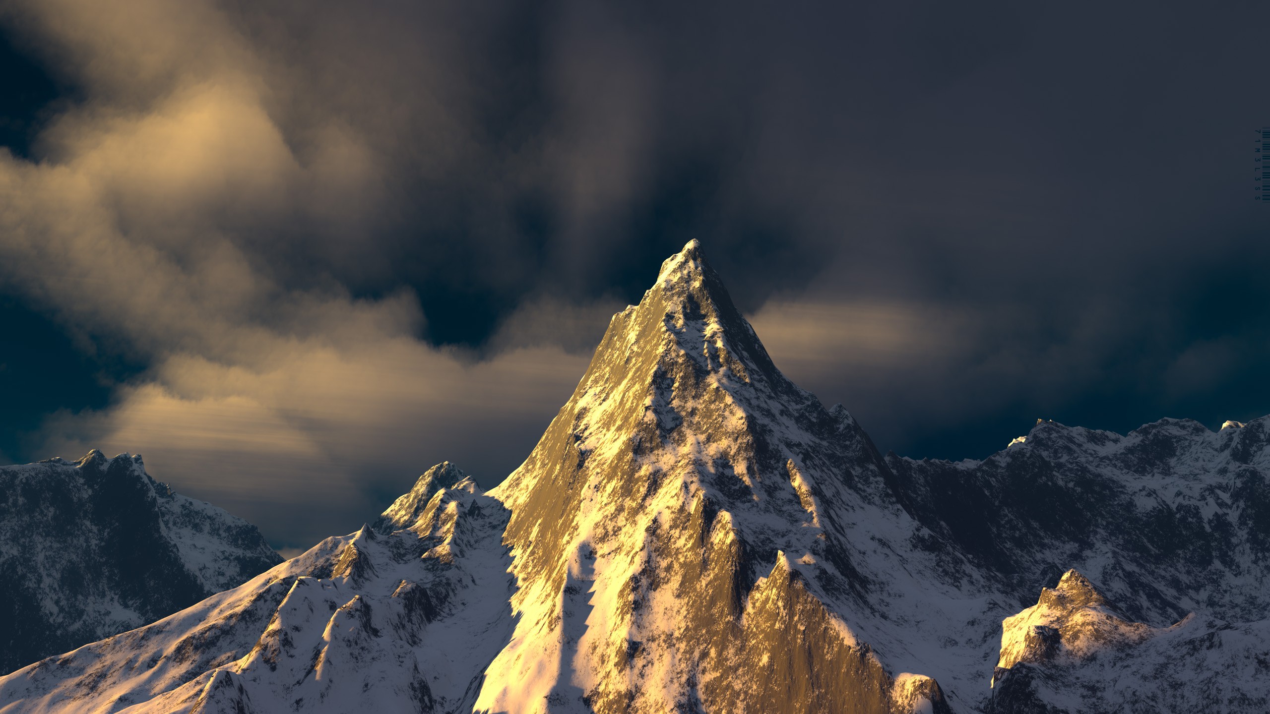 Wallpaper - Mountain Peak 3d - HD Wallpaper 